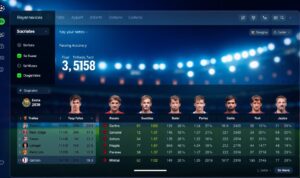 A vibrant, detailed image of soccer player statistics displayed on a sleek, modern dashboard. In the foreground, key performance metrics such as goals, assists, and passing accuracy are presented in clean, data-driven visualizations. The middle ground features a lineup of player profiles, each with a headshot and vital information. The background showcases a blurred, dimly lit stadium scene, evoking the high-stakes atmosphere of the UEFA Champions League. The overall composition strikes a balance between analytical precision and the drama of elite-level soccer, creating a compelling visual that captures the essence of player performance. A vibrant, detailed image of soccer player statistics displayed on a sleek, modern dashboard. In the foreground, key performance metrics such as goals, assists, and passing accuracy are presented in clean, data-driven visualizations. The middle ground features a lineup of player profiles, each with a headshot and vital information. The background showcases a blurred, dimly lit stadium scene, evoking the high-stakes atmosphere of the UEFA Champions League. The overall composition strikes a balance between analytical precision and the drama of elite-level soccer, creating a compelling visual that captures the essence of player performance.